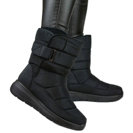 Bottes de neige isolées à velcro pour femme, noir, 22T48B