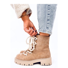Bottines à lacets à lacets épais Smiless Kaki - Inello beige Bottines à lacets à lacets épais Smiless Kaki - Inello beige