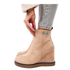 Bottines compensées Rochelle Kaki beige