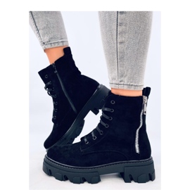 Healy Bottines à lacets noires et semelle épaisse - Inello le noir