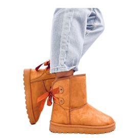 Bottes de neige Emus avec nœuds Camel brun