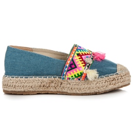 Vices Espadrilles imprimé ethnique bleu