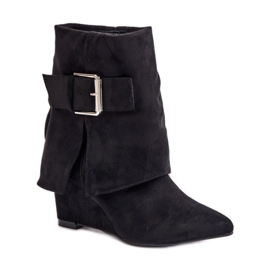 Modèle 1690A Bottes en daim noir le noir