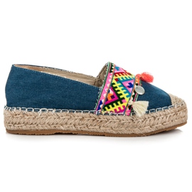 Vices Espadrilles à imprimé ethnique bleu