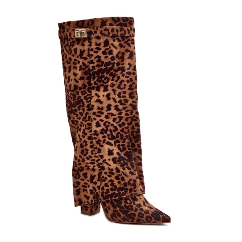 Modèle 9501A Bottes léopard marron brun
