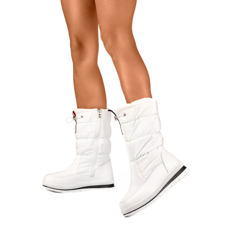 Bottes de neige pour femmes isolées avec Eco-Fur 8302W, blanc blanche