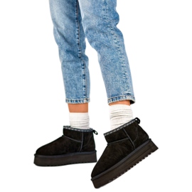 Bottes de neige pour femmes isolées avec Eco-Fur YU9001B, noir