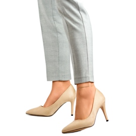 Talons hauts pour femmes, éco-daim B0-202BE, beige Talons hauts pour femmes, éco-daim B0-202BE, beige