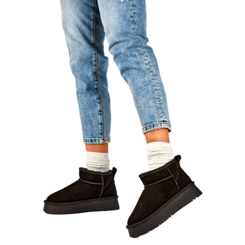 Bottes de neige doublées de fourrure pour femmes XF-159B, noir le noir Bottes de neige doublées de fourrure pour femmes XF-159B, noir le noir