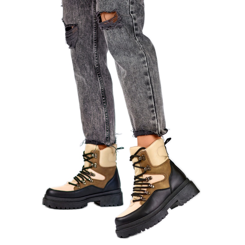 Trappeurs Modèle A-852KH Beige/Noir