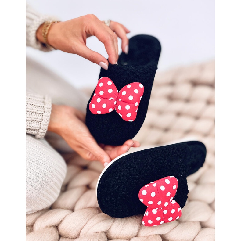 Chaussons enfant avec noeud Enfant Noir le noir