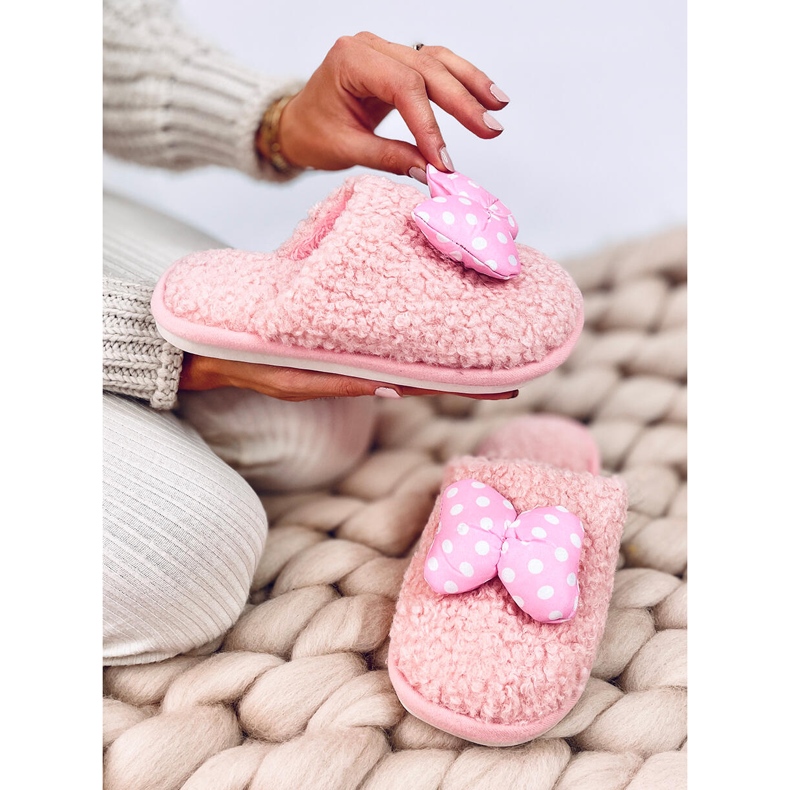 Child Chaussons enfants roses avec nœud