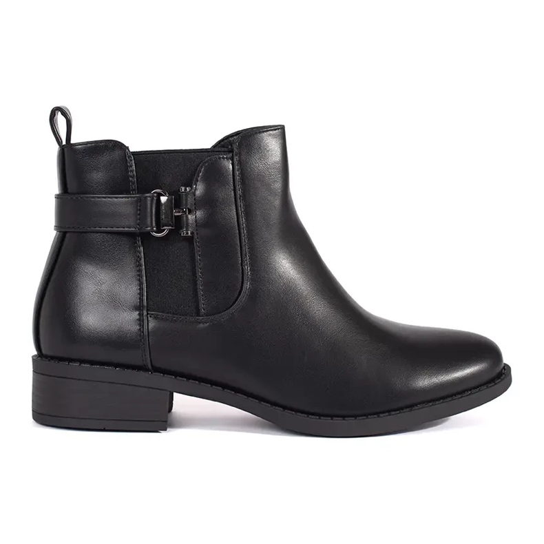Bottines Chelsea femme noires à talon plat le noir