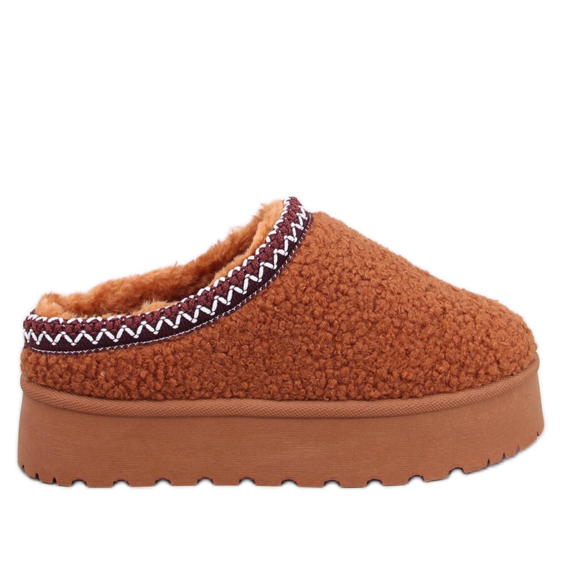 Boots de neige courtes femme en peau lainée camel brun