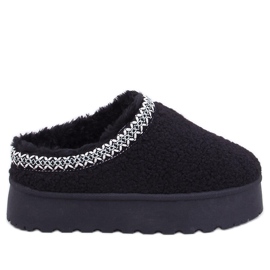 Bottines de neige courtes femme avec peau de mouton et broderie, noir