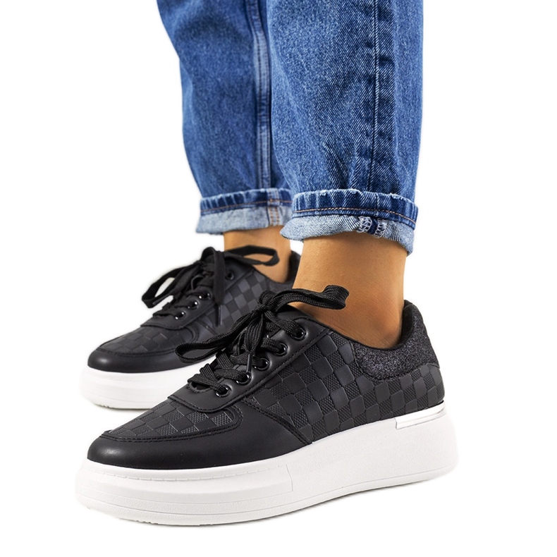 Baskets plateforme femme noires le noir
