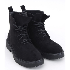 Gaten Bottines à lacets en daim noir -
