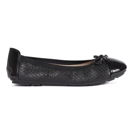 Ballerines femme vernies noires avec nœud