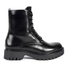 Seastar Bottes workwear noires pour femmes, lisses, à lacets