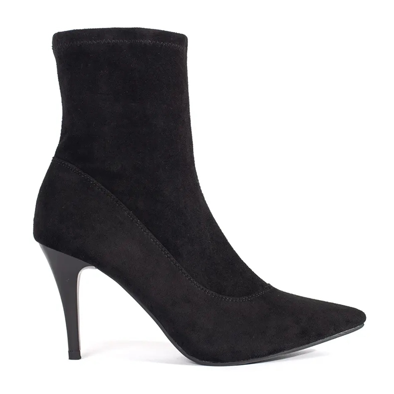 Sergio Leone Bottines à talons élastiques en daim noir le noir