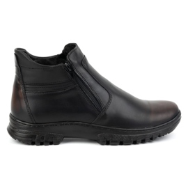 Chaussures d'hiver en cuir pour hommes POLBUT avec fermeture éclair 2128S kabir noir