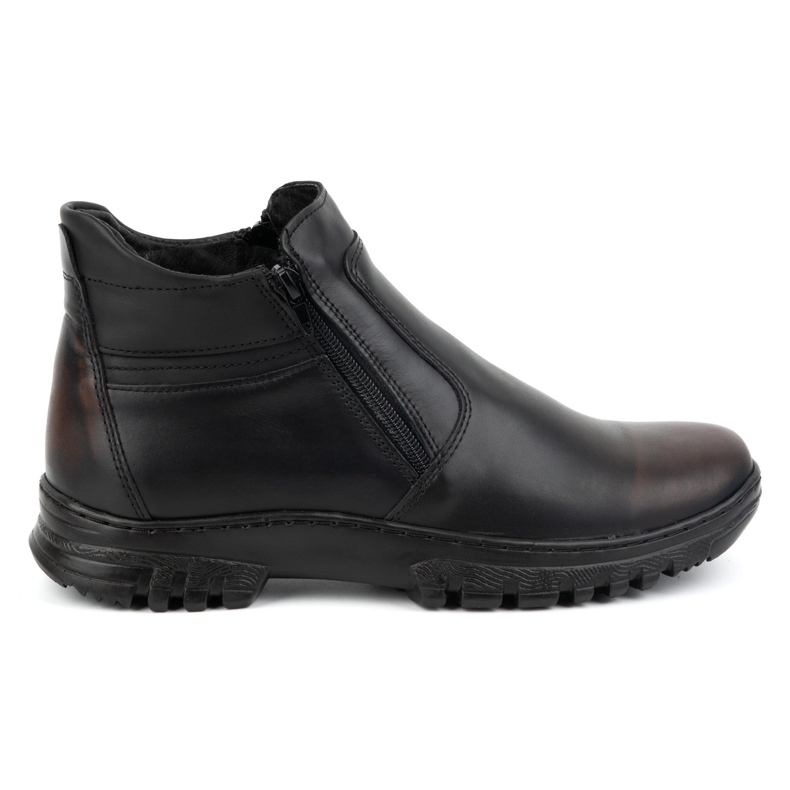 Chaussures d'hiver en cuir pour hommes POLBUT avec fermeture éclair 2128S kabir le noir Chaussures d'hiver en cuir pour hommes POLBUT avec fermeture éclair 2128S kabir le noir