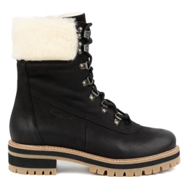 ButBal Bottes en cuir pour femmes, bottes d'hiver isolées, 329, noires
