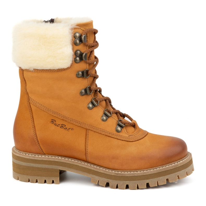 ButBal Bottes en cuir pour femmes, bottes d'hiver isolées, 329 rouge orange