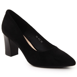 Escarpins pointus en daim noir par Sergio Leone PB403 le noir