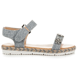 Vices Sandales espadrilles avec velcro gris