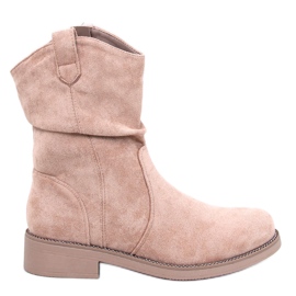 Bottines plates en daim pour femme, beige-kaki Bottines plates en daim pour femme, beige-kaki