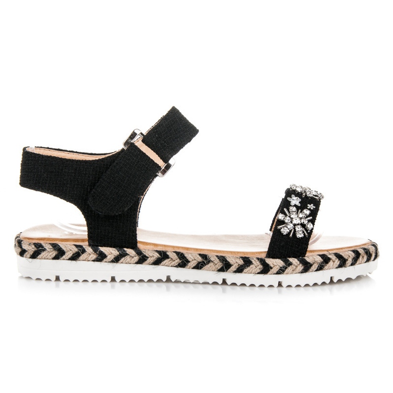 Vices Sandales Espadrilles Avec Velcro le noir
