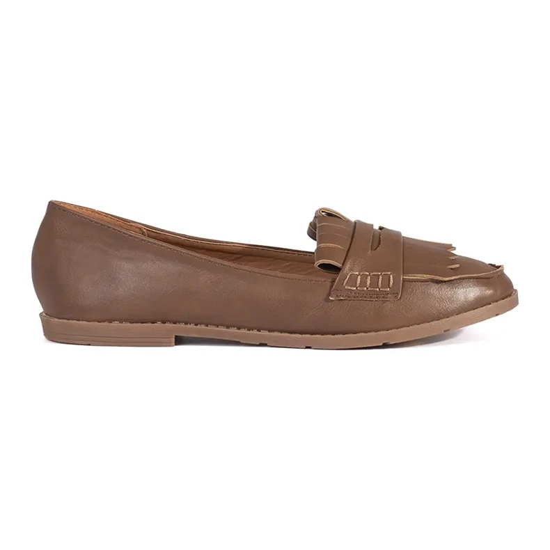 Mocassins femme marron ornés de franges brun Mocassins femme marron ornés de franges brun