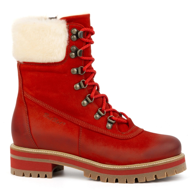 ButBal Bottes en cuir pour femmes, bottes d'hiver isolées, 329 rouge
