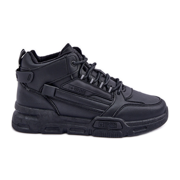 Baskets isolées pour hommes Big Star OO174587 HI-POLLY System MID Noir le noir