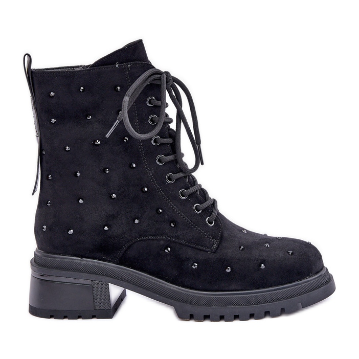 S.Barski Bottes de travail isolées décorées pour femmes D&A MR880-017 Noir le noir S.Barski Bottes de travail isolées décorées pour femmes D&A MR880-017 Noir le noir