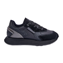 Baskets en cuir pour hommes Big Star OO174297 Hi-Poly System noir le noir
