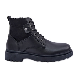 Bottes chaudes en cuir pour hommes Big Star OO174166 noir