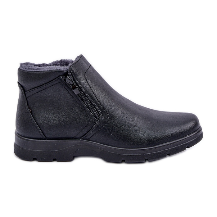 Bottines isolées pour hommes en cuir écologique, noir le noir