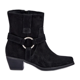 Bottes à Talons Hauts en Daim Naturel Zazoo 3444/2 Noir