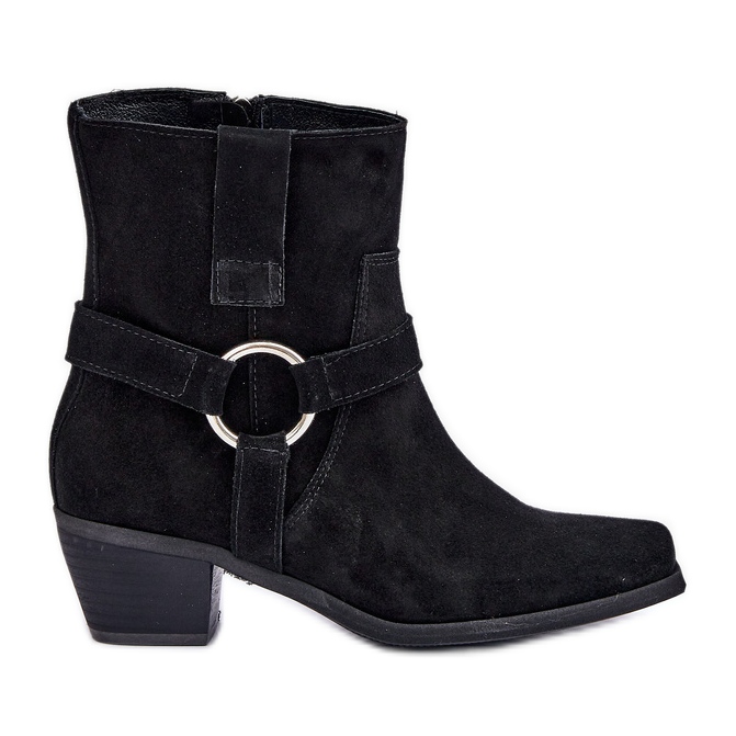Bottes à Talons Hauts en Daim Naturel Zazoo 3444/2 Noir le noir