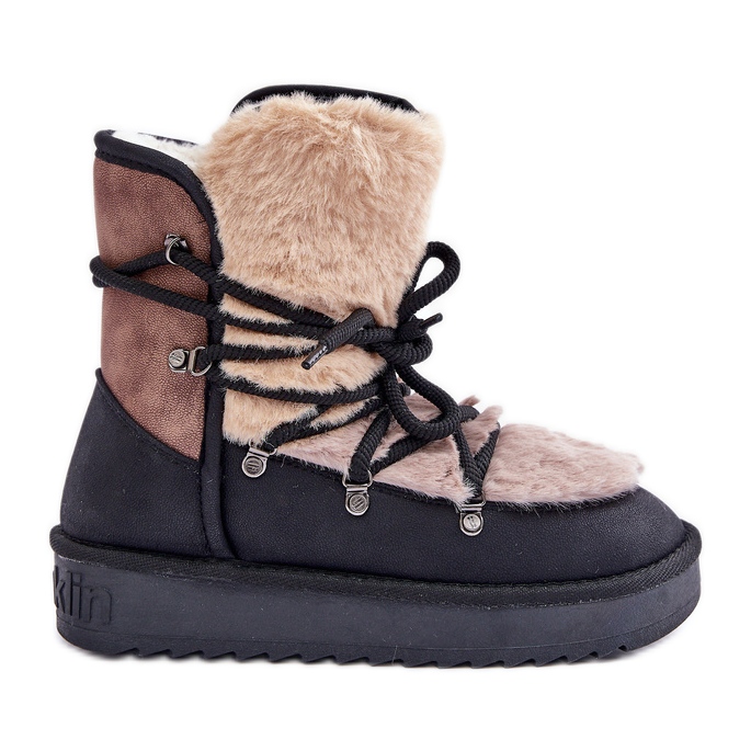Bottes de neige avec fourrure pour femmes D.Franklin DFSH370012 Noir le noir