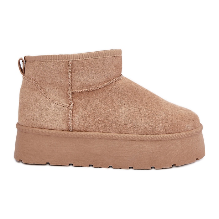 Bottes de neige isolées sur plateforme pour femme, beige foncé Bottes de neige isolées sur plateforme pour femme, beige foncé