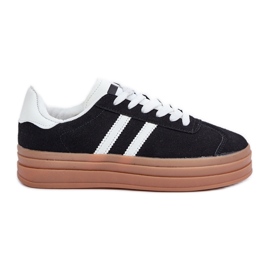 Baskets de sport pour femmes sur la plateforme, noires