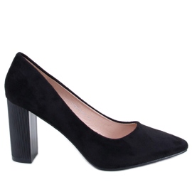 Escarpins à talons en éco-daim, noir