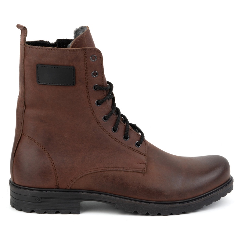 Polbut Bottines militaires polonaises pour hommes, cuir 2118S, marron brun Polbut Bottines militaires polonaises pour hommes, cuir 2118S, marron brun