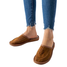 Chaussons highland marron pour femme brun