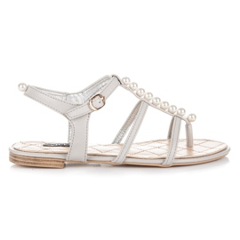 Vices Sandales élégantes avec des perles gris Vices Sandales élégantes avec des perles gris