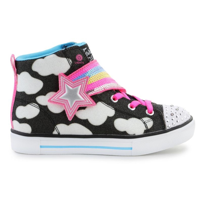 Chaussures Skechers Twinkle Toes : Twinkle Sparks - Étoile filante 314775L-BKMT le noir