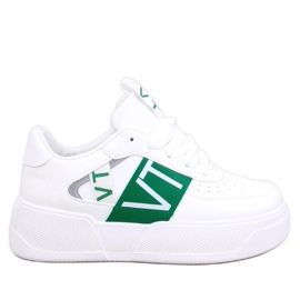 Baskets plateforme femme, blanches et vertes